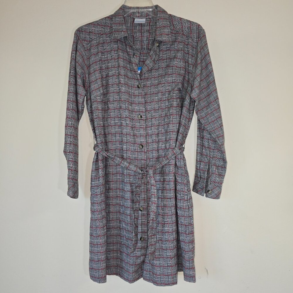 NWT Brown/Rust/White Columbia Holly Hideaway LS Flannel Dress Large